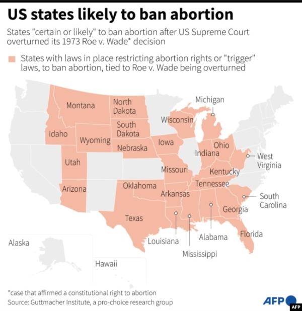 US states likely to ban abortion